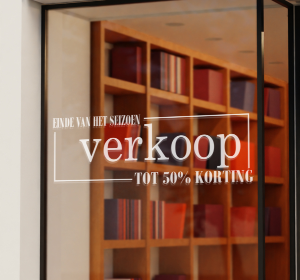 Seizoens uitverkoop etalage sticker