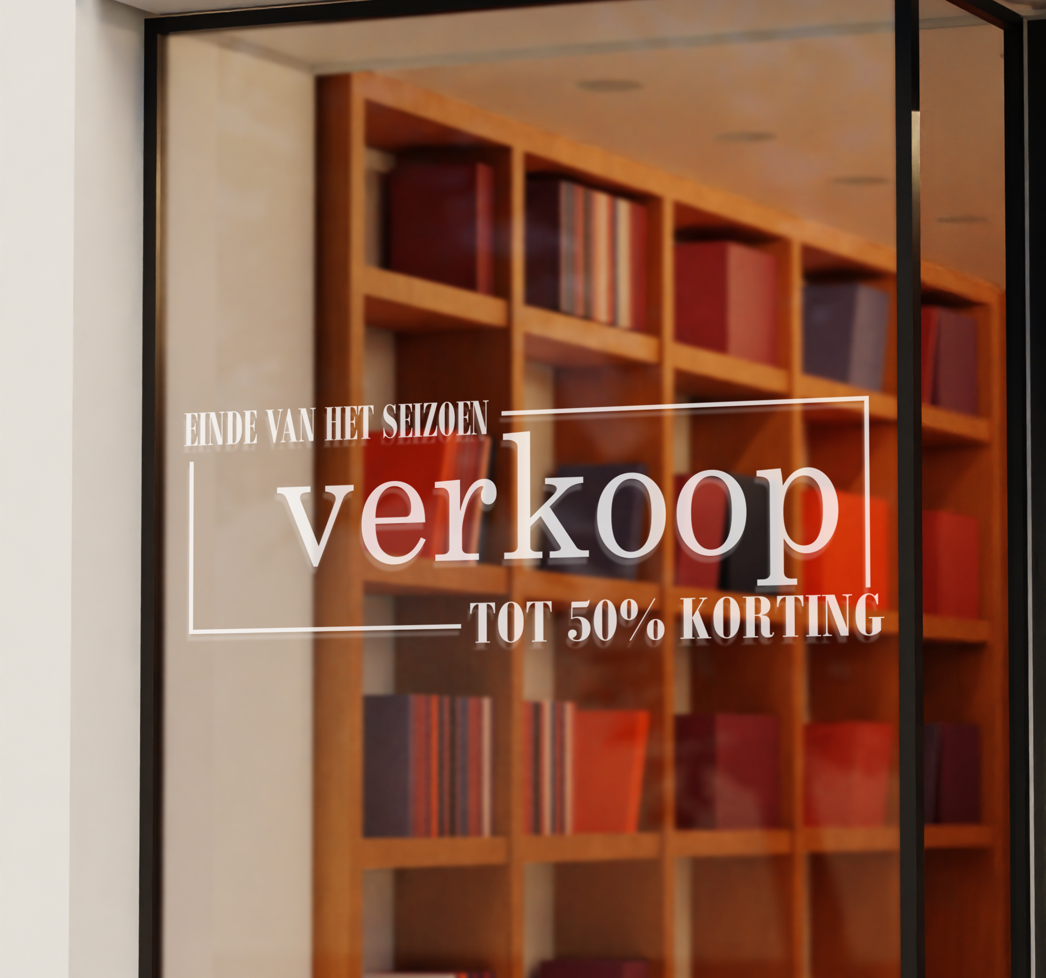 Seizoens uitverkoop etalage sticker