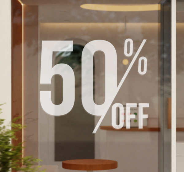 Kortingen etalage sticker