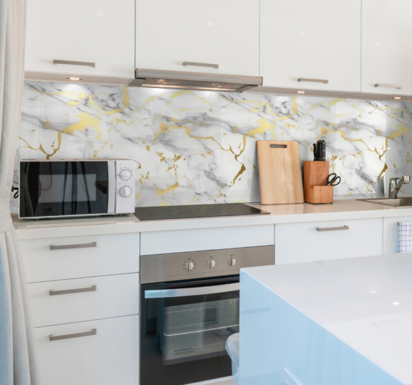 Wit marmer met gouden aders Decoratie sticker