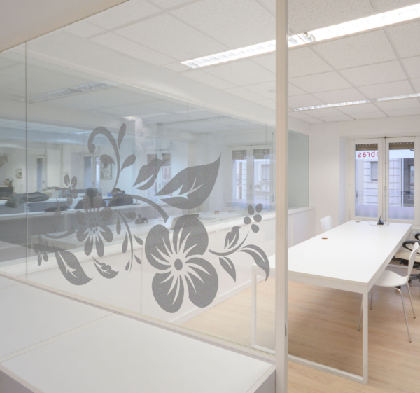 Raamsticker transparante bloemen