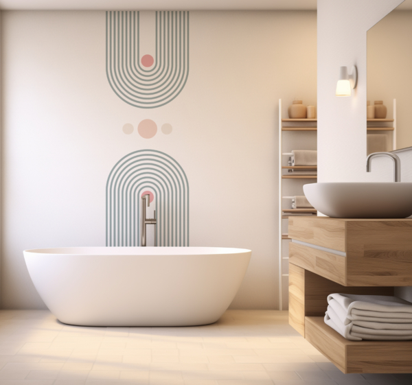 Abstract minimalistisch Badkamer sticker